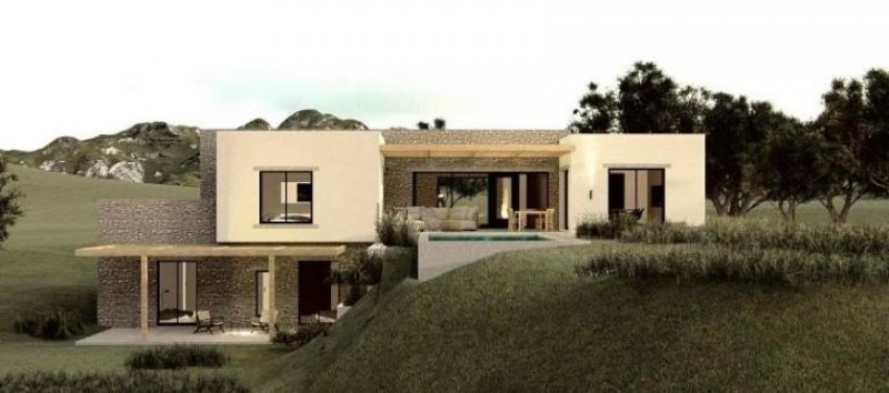 Episkopi bei Rethymno Kreta, Episkopi: Neubau-Projekt! Fabelhafte Villa mit Pool und Meerblick zu verkaufen Haus kaufen